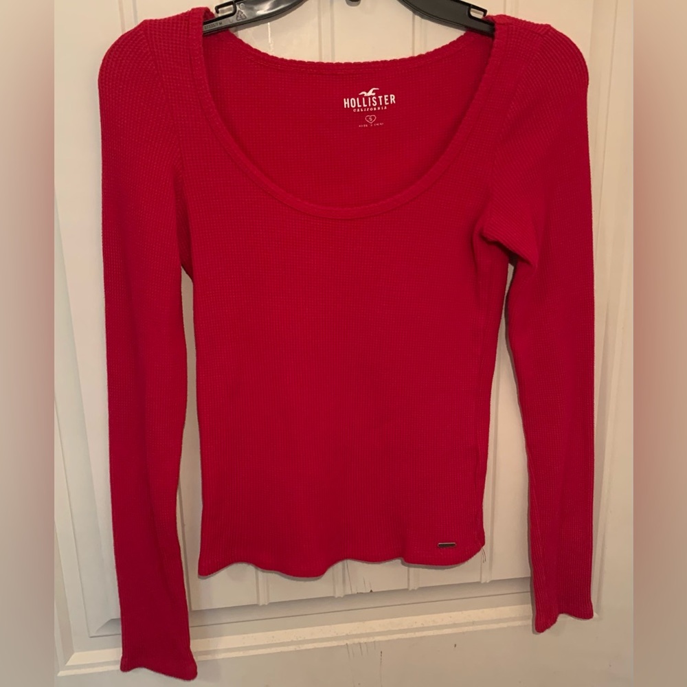 Hollister Women Long Sleeve Top Size: S Color: Red
